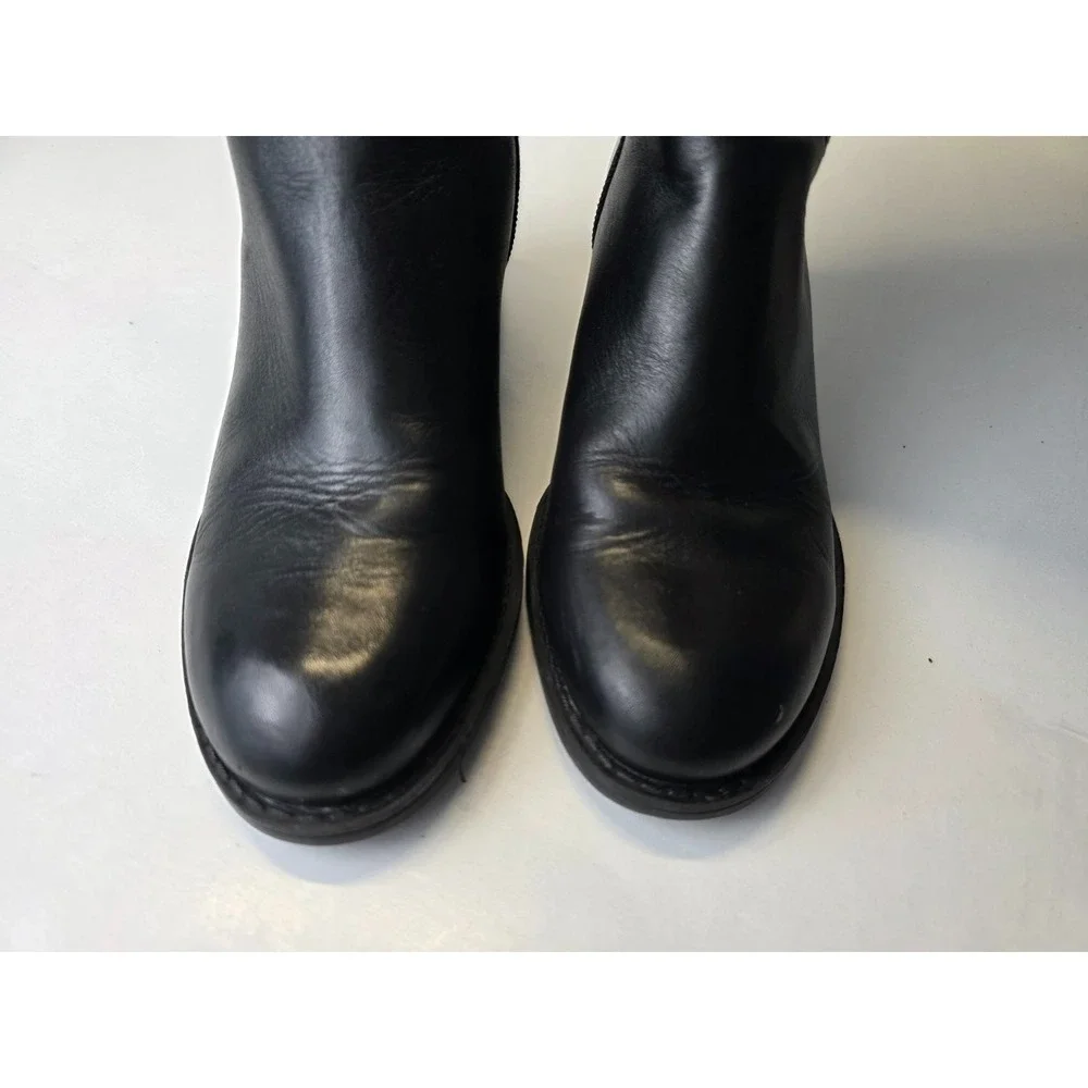 Franco Sarto Women's Boots Size 6‎ M Black Leather Knee High Zip Riding Shoes